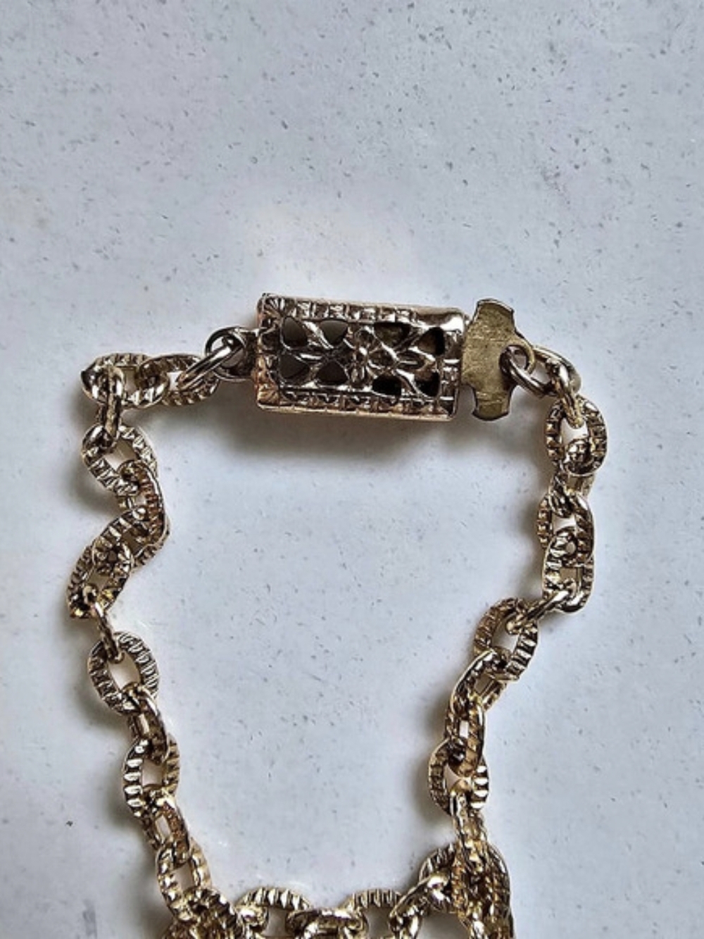 White Pendant Gold-Tone Chain Necklace - Picture 7 of 7